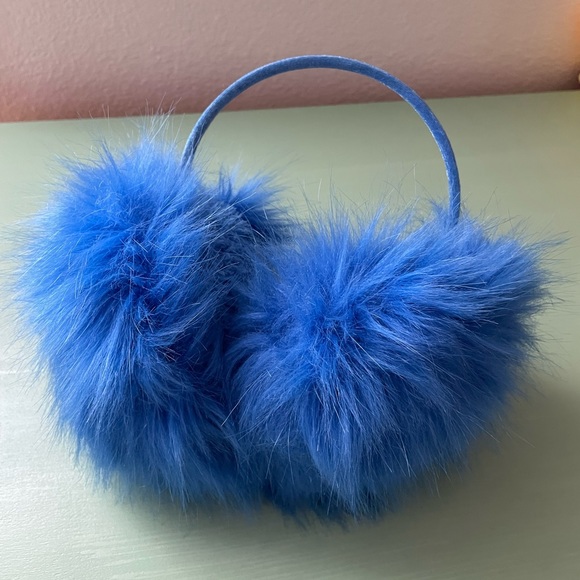Accessories Blue Oversized Fluffy Ear Muffs Os Poshmark